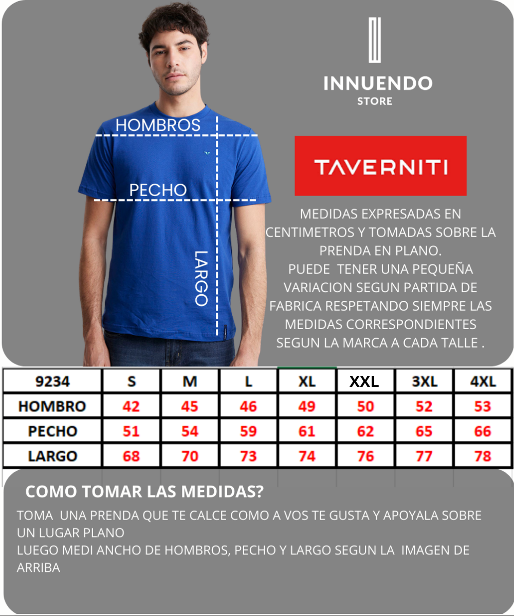 Tabla de talles de TAVERNITI